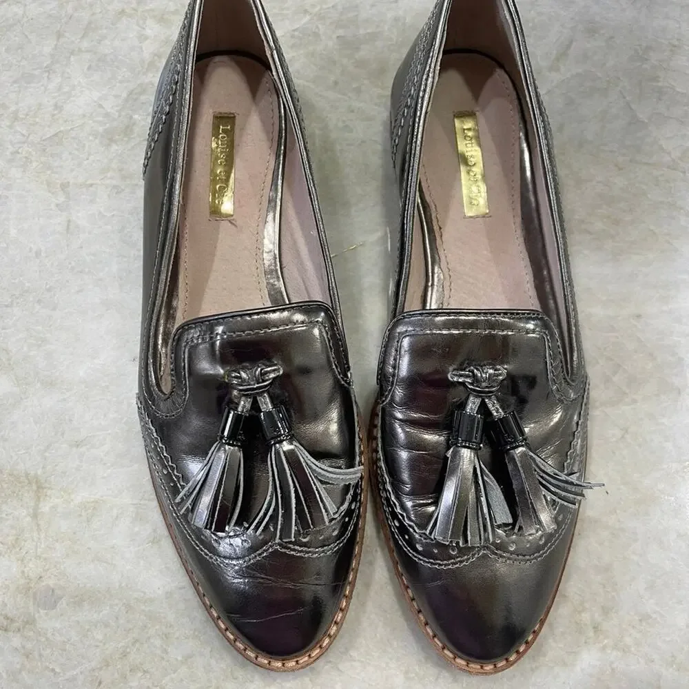 Louise et Cie LO-JOEY pewter Loafers sz 8-1/2